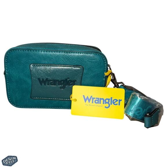 Wrangler Teal/Turquoise Snapshot Camera Shoulder/Crossbody Bag w/ Guitar Strap - Picture 3 of 16